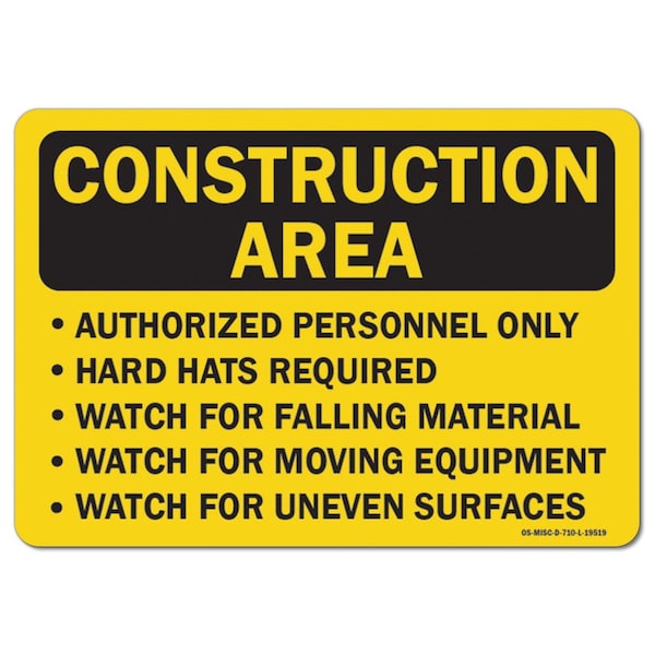 OSHA, Watch For Moving Equipment Watch For Surfaces, 24in X 18in, 18" W, 24" L, Landscape